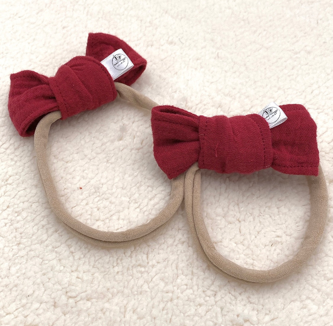 Muslin Bebe Bow Head Band